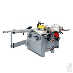 Puissance compacte pour votre atelier : HOLZMANN K5310VPSMW2_400VMachine multifonction avec largeur de dégauchissage/rabotage de 300 mm et inciseur incluse. Pour ceux qui privilégient les espaces de travail réduits et un atelier parfaitement organisé, la HOLZMANN K5310VPSMW2_380v est la solution idéale. Cette machine multifonction élégante réunit plusieurs opérations performantes pour le travail du bois en une seule machine compact et polyvalent, parfait pour les bricoleurs exigeants et soucieux de la qualité
5 opérations – 1 machine – Efficacité maximale. La K5310VPSMW2_400V combine :Scie circulaire et inciseur pour des coupes nettes et sans éclats. Toupie pour un usinage précis des profils et des chants. Dégauchisseuse avec tête de coupe hélicoïdale pour une finition de surface parfaite. Raboteuse avec une largeur de rabotage de 300 mm pour des épaisseurs de matériau précises. Mortaiseuse en optionLe chariot en aluminium, ras de la lame, permet un travail précis et confortable, même avec des pièces de grande taille. Puissante et bien conçueTrois moteurs indépendants garantissent une performance optimale pour chaque fonction, que ce soit pour scier, raboter ou fraiser. Vous bénéficiez ainsi d'une performance constante et de résultats optimaux pour toutes vos applications. Mortaiseuse en option. Pour une plus grande flexibilité, la machine peut être complétée par la mortaiseuse HOB310ECOLL, idéale pour les assemblages de bois exigeants.Conclusion : (Presque) tout ce dont un menuisier a besoin, réuni dans une seule machine puissante. Compacte, polyvalente et d'une précision irréprochable.
Lame de scie circulaire inclinable jusqu'à 45° par volant
Arbre de coupe hélicoïdale, raboteuse-dégauchisseuse à 2 rainures et 24 plaquettes interchangeables
Chariot en aluminium avec stabilisateur et guide (1225-2320 mm)
Sélection des fonctions par commutateur rotatif
Puissance du moteur de la toupie : 3,0 kW
Puissance du moteur de la scie circulaire : 3,0 kW
Puissance du moteur de la raboteuse-dégauchisseuse : 2,2 kW
Dégauchisseuse à avance variable, vitesse d'avance max. : 5,5 m/min
Matériaux inclus: Lame de scie circulaire à plaquettes carbure (315 x 30 x 3,0/2,2 mm), inciseur (Ø 100 x 20 x 3,2-4,1 mm), tuyau d’aspiration des poussières (protection de la lame jusqu’au raccord), 30 plaquettes indexables prémontées (15 x 15 x 2,5 mm).
En option: Kit de déplacement UFE5K, mortaiseuse HOB310ECOLL, lames de scie, outils pour toupie, fraises à mortaiser, systèmes d’aspiration des poussières, etc.
Dégauchisseuses-raboteuses
Dimensions table de dégauchissage mm
1300 x 310
Profondeur de passe maxi mm
3
Dimensiones guide dégau mm
1100 x 150
Inclinaison guide dégau
90-45°
Données sur les moteurs
Puissance moteur S1 W
3000 | 3000 | 2200
Voltage
400 V / 50 Hz
dimensions
Dimensions table mm
950 x 380
Hauteur table mm
860
Chariot aluminium mm
2000 x 270
Dim. table coulissante mm
730 x 580
Buse d´aspiration
Ø100 / 100 / 40
Dimensions machine mm
2000 x 2370 x 1100
capacité de coupe
Profondeur de coupe maxi 90° mm
100
Profondeur de coupe maxi 45°mm
80
Capacité coupe maxi mm
2000
Capacité coupe lame a guide
780
Raboteuse
Dimensions de la table
545 x 308
Profondeur de passe maxi mm
4
hauteur de rabotage mm
225
Caractéristiques techniques
Diamètre de la broche mm
30
Vitesse de broche min-1
3000 | 6000 | 8000 | 10000
Diamètre de la broche mm
100
Ouverture table mm
180
Max diamètre de l'outil sous la table en mm
180
Max diamètre de l'outil au-dessus du tableau
180
Scie circulaire
Ø Lame / alésage mm
Ø315 (/30)
Vitesse de la lame de scie en min-1
4500
Ø Inciseur / alésage mm
Ø100 (/20)
Vitesse rotation inciseur min-1
8500
Inclinaison lame
0-45°
Niveau puissance sonore- vibreur
Niveau de puissance sonore en dB
103
Niveau de pression acoustique en dB
89,5
Poids
Poids brut kg
608
Poids net kg
516
emballage
Largeur emballage mm
1.310
Longueur emballage mm
1.540
Hauteur emballage mm
970
Information générale
Code EAN
9120132142070