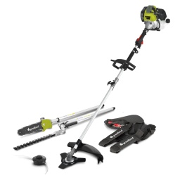 Marque:GreatlandGarantie:1 anDescription:
Véritable outil 4 en 1, cette débroussailleuse vous rendra de nombreux services lors de vos travaux de jardinage. Doté d'un moteur thermique 2 temps de 52cc, cet outil multifonctions peut adopter différents rôles :? Débroussailleuse : Dotée d'une lame 3 dents d'une largeur de coupe de 25.5 cm- Coupe-bordure : La largeur de coupe avec le fil est de 43 cm- Taille-haie : Doté d'une longueur de coupe de 39 cm- Élagueuse : Avec un guide de 25.4 cm
Cette débroussailleuse 4 en 1 dispose d'une capacité de coupe de 24 mm(taille haies) et est équipée d'un harnais double qui vous permet de la porter facilement.Caractéristiques :- Cylindrée : 52 cc (2temps)- Largeur de coupe avec la lame 3 dents: 25.5 cm- Largeur de coupe avec le fil: 43 cm- Longueur de coupe de la lame du taille haies: 39 cm- Capacité de coupe: 24 mm- Longueur du guide de la tronçonneuse: 25.4 cm- Longueur de coupe de la tronçonneuse : 20cm- Vitesse de la chaîne: 15.5 M/sec- Livré avec un harnais double- Garantie: 3 ans
Code EAN/GLN:5411074229030Poids:14.50 kg