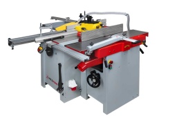 Machine multifonctionnelle pour les plus exigeantsPour ceux qui apprécient les espaces réduits et un atelier parfaitement organisé : la HOLZMANN K5260PSMW2_400V combine plusieurs machines performantes en une seule machine compact et polyvalent, idéal pour les bricoleurs ambitieux et exigeants
Garantie 2ans
Cette machine multifonctionnelle bien conçue intègre une scie circulaire, un chariot coulissant, une toupie, une raboteuse et une dégauchisseuse dans un format compact. Atout majeur : la raboteuse/dégauchisseuse est équipée d'une tête de coupe hélicoïdale de haute qualité et, associée à la table coulissante, offre des résultats précis et professionnels. Trois moteurs indépendants assurent une puissance optimale pour chaque fonction, qu'il s'agisse de scier, de raboter ou de dégauchiser. Pour encore plus de fonctionnalités, la machine peut être complétée en option par la table mortaiseuse HOB310ECOLL.En bref : (Presque) tout ce dont un menuisier amateur a besoin – combiné dans une seule machine puissante.
Lame de scie circulaire pivotant jusqu'à 45° par volant
Tête de coupe hélicoïdale, raboteuse-dégauchisseuse à 2 rainures et 24 plaquettes indexables
Table coulissante avec stabilisateur et guide de coupe transversale extraible (1225-2100 mm)
Sélection des fonctions par commutateur rotatif
Puissance du moteur de la toupie : 1,5 kW
Puissance du moteur de scie circulaire : 2,2 kW
Puissance du moteur de raboteuse-dégauchisseuse : 2,2 kW
Dégauchisseuse à avance variable, vitesse d'avance max. : 7 m/min
Materiel inclus: Lame de scie circulaire à plaquettes carbure (254 x 30 x 3,0/2,2 mm), tuyau d'aspiration des poussières (carénage de la lame vers l'orifice de raccordement), 24 plaquettes indexables prémontées (15 x 15 x 2,5-R150 mm)
Options: Kit de déplacement UFE5K, table mortaiseuse HOB310ECOLL, mèches, aspirateurs, servantes.
Dégauchisseuses-raboteuses
Dimensions table de dégauchissage mm
1090 x 260
Profondeur de passe maxi mm
3
Dimensiones guide dégau mm
700 x 123
Inclinaison guide dégau
90-45°
Données sur les moteurs
Puissance moteur S1 W
2200 | 1500 | 2200
Voltage
400 V / 50 Hz
dimensions
Dimensions table mm
920 x 410
Hauteur table mm
850
Chariot aluminium mm
1320 x 238
Dim. table coulissante mm
680 x 530
Buse d´aspiration
100 / 100 / 32
Dimensions machine mm
1320 x 2330 x 1090
capacité de coupe
Profondeur de coupe maxi 90° mm
78
Profondeur de coupe maxi 45°mm
63
Capacité coupe maxi mm
1300
Capacité coupe lame a guide
710
Raboteuse
Dimensions de la table
545 x 258
Profondeur de passe maxi mm
4
hauteur de rabotage mm
225
Ø Arbe mm
Ø Arbe mm
70
Vitesse rotation arbre
5500
Caractéristiques techniques
Diamètre de la broche mm
30
Vitesse de broche min-1
1400 | 4000 | 6000 | 9000
Diamètre de la broche mm
110
Ouverture table mm
160
Max diamètre de l'outil sous la table en mm
160
Max diamètre de l'outil au-dessus du tableau
180
Scie circulaire
Ø Lame / alésage mm
254 x 30 x 3/2,2
Vitesse de la lame de scie en min-1
4000
Inclinaison lame
0-45°
Niveau puissance sonore- vibreur
Niveau de puissance sonore en dB
103
Niveau de pression acoustique en dB
89,5
Poids
Poids brut kg
420
Poids net kg
362
emballage
Largeur emballage mm
1.155
Longueur emballage mm
1.160
Hauteur emballage mm
970
Information générale
Code EAN
9120132141509