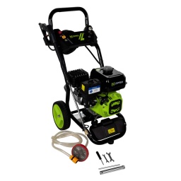 Le nettoyeur haute pression essence ZIPPER ZI-BHDR180 est équipé d'une pompe en laiton pour une pression nominale fiable de 180 bars et un débit élevé de 510 litres/heure (8,5l/min). Autonomie totale, grâce au moteur à essence, qui vous permet de l'utiliser là où il n'y a pas d'alimentation électrique disponible.
Garantie 2ans
4 buses colorées pour différentes applications, facilement interchangeables sur la lance haute pression via un raccord rapide
1: 0° pression maximale
2 : 15° : idéal pour béton, terrasses.
3: 40° : idéal pour les fenêtres
4 : buse détergent
Moteur essence puissante : 4,5 kW | 223 cm³
Tuyau HD de 8 m (Ø6,3 mm)
Hauteur d'aspiration maximale 2m
Longueur du tuyau d'arrivée d'eau : 2 m
Capacité du réservoir à savon 1,6 litres
Comprend des roues de transport (taille des roues 10