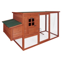 Le poulailler ZIPPER ZI-CC4 est un abri compact et pratique pouvant accueillir jusqu'à quatre poules.Il offre un refuge sûr et est idéal pour un petit groupe de poules dans le jardin.Il comprend une échelle à poules, un pondoir avec trappe d'accès et un grillage galvanisé.
Mailles : 12 x 12 mm
Fil : Galvanisé Ø 0,7 mm
Toit : Papier goudronné 3 mm
Bois : Pin européen verni
Équipé d'une échelle à poules, d'un pondoir avec trappe, d'un bac à déjections et d'une porte d'accès au poulailler.
dimensions
Dimensions machine mm1970 x 750 x 1030
Poids
Poids brut kg36
Poids net kg32.50
emballage
Largeur emballage mm1.060
Longueur emballage mm1.690
Hauteur emballage mm130