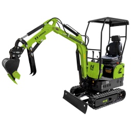 La mini-pelle ZIPPER ZI-MBG850DS5, équipée d'un moteur diesel de 7,8 kW et pesant 900 kg, est idéale pour les travaux d'excavation dans le jardin, les exploitations agricoles ou sur les chantiers. Ce kit comprend une attache rapide et trois godets. Elle dispose d'une amplitude de rotation du bras de 50° (gauche) / 40° (droite) et d'un siège pour l'opérateur.
Garantie 2ans
Moteur diesel de 7,8 kW avec démarrage électrique
Vitesse de déplacement maximale : 1,8 km/h
Force d'arrachement : 7,2 kN
Vitesse de rotation : 13 tr/min
Chenilles en caoutchouc de 180 mm de large
Largeur des chenilles : environ 1000 mm
Raccordement hydraulique pour tarière/marteau
Amplitude de rotation du bras : Droite : 40° ; Angle d'inclinaison : 50°
Materiel inclus: godet/pelle de 400 mm de large, pelle de 200 mm de large, godet de tranchée et attache rapide (mécanique).
Informations sur les fluides de fonctionnement :
Huile hydraulique recommandée : HLP22 (env. 10 l)
Huile moteur recommandée : 15W40 (env. 1,7 l)
Carburant : Diesel EN590 (max. 5,5 l)
Données sur les moteurs
Puissance moteur S1 W
7800
Cylindrée cc
531
Démarreur
Elektro/electric
Type de carburant
Diesel
Capacité du réservoir L
5,5
dimensions
Dimensions machine mm
2790 x 1000 x 2180
Niveau puissance sonore- vibreur
Niveau de puissance sonore en dB
93
Poids
Poids brut kg
1.020
Poids net kg
900
emballage
Largeur emballage mm
1.000
Longueur emballage mm
1.500
Hauteur emballage mm
2.200
Information générale
Code EAN
9120039236308